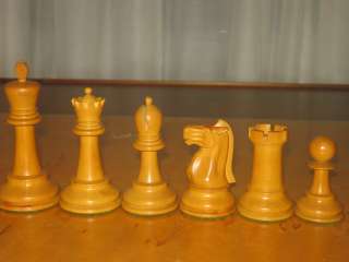   English Staunton Replica Chess Set Antique Finish 4 Kings  