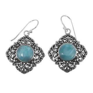 Navajo Blue Larimar Antique sterling silver Earrings  
