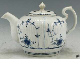 Stunning Antique Weesp Porcelain Tea Pot Dutch 1764 1771 Blue/White 