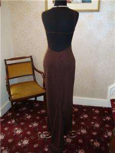   Prom evening gown formal dress size small, brown aqua accent  
