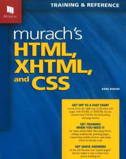 Murachs HTML, XHTML & CSS   Anne Boehm   BRAND NEW 9781890774578 