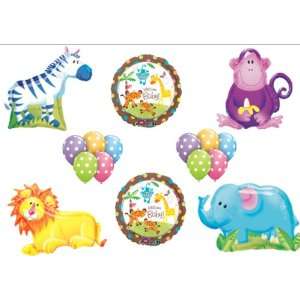 King Queen of Jungle Safari Baby Shower Balloons Decorating Kit 