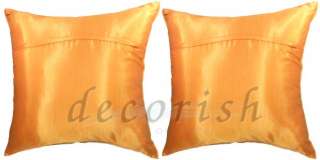 Back of Orange Decorative Silk Pillow Covers