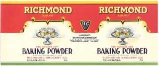 Richmond Brand Baking Powder Richmond Gro. Philadelphia  