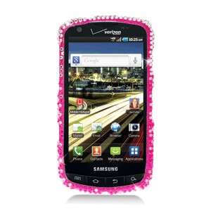 For SAMSUNG I510 DROID CHARGE FULL DIAMOND CASE Waterfall Pink Bling 
