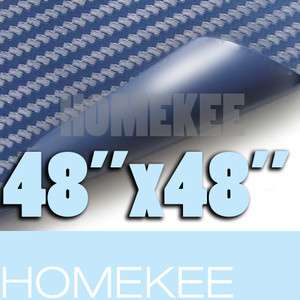 Blue 48 x 48 3D Carbon Fiber Vinyl Wrap Film Sticker Sheet 120cm x 
