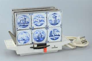 Vintage Siemens Toaster with Cobalt Blue Porcelain like print   RARE 