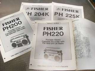 FISHER BOOMBOX SERVICE MANUALS PH200,204,220,225 #85  