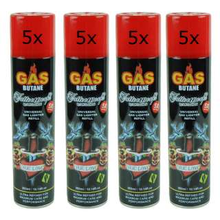 TATTOO WORKS Butane Quintuple Refined Gas Fuel Cans  