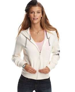 Tommy Girl Jacket, Hooded Long Sleeve Fleece Sequin Varsity Fitted 