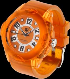 Tendence Unisex Rainbow XL Jelly Watch   Orange Rubber Strap   Orange 