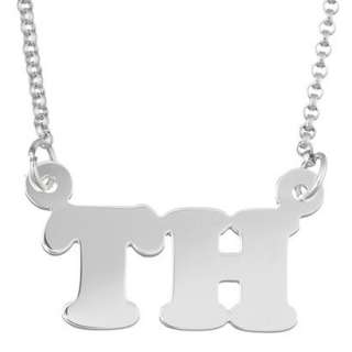 Sterling Silver Block Initials Pendant   Silver ( 18 ) product details 