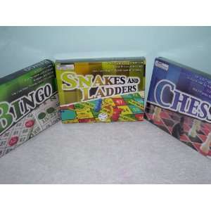 Board Games of Snakes & Ladders, Chess, Checkers, & Bingo ( Each Item 