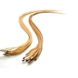   Blonde Micro Loop Ring Human Hair Extensions 20 Strands With Bonus