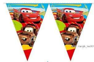 Lighting McQueen Cars 2 Birthday Party Flag Banner  