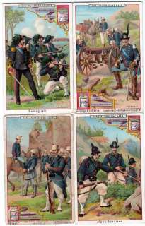 ITALY Lot of 4 ITALIAN MILITARY Cards from 1888 Bersaglieri 