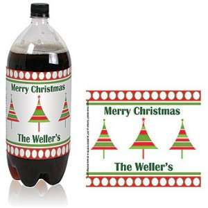  Trendy Christmas Trees Personalized Soda Bottle Labels 