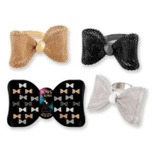  Bows and Bows Adjustable Bowtie Rings Case Pack 72 