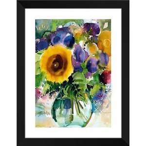  Brita Schwarz FRAMED Art 28x36 Graphic Flowers VI