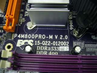 ECS P4M800PRO M Motherboard w/ Intel Celeron D 2.66GHz SL98V Processor 