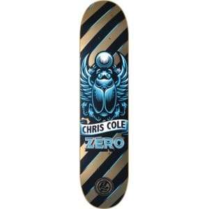   Emblem Brown / Cyan Skateboard Deck   7.62 x 31.5