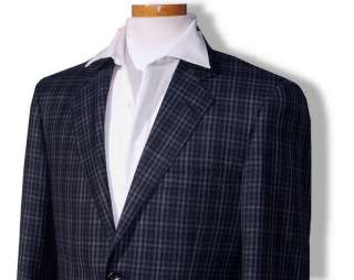 New Daniele $995 Blue Checks Mens Silk Wool Sport Coat  