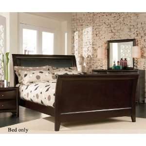  Cappuccino Sleigh Queen Size Bed with Beautiful Cappuccino 
