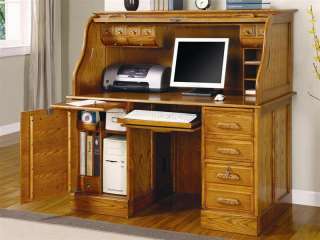 Oak Finish   Roll Top Desk by Coaster Furniture #5307N  