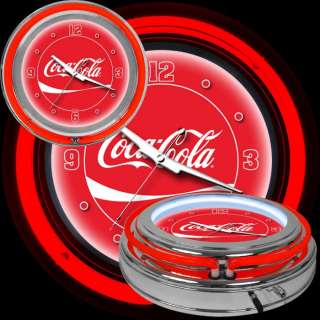 COCA COLA Retro Neon Clock, Dynamic Ribbon Logo, Coke  
