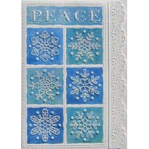 Carol Wilson Christmas Card Peace, Snowflakes, Glitter