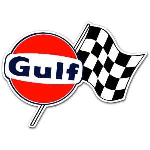  Gulf Gas Gasoline Station Racing Flag Car Bumper Sticker 6 