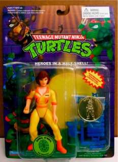TMNT 1993 April ONeil MOC with Gold Collectors Coin  