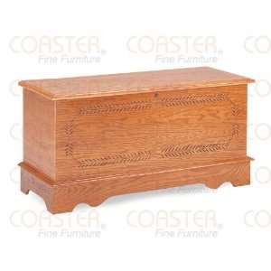  Oak Finished Graceful Cedar Chest with Decorative Front 
