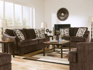   CONTEMPORARY CHOCOLATE MICROFIBER SOFA COUCH SET LIVING ROOM FURNITURE