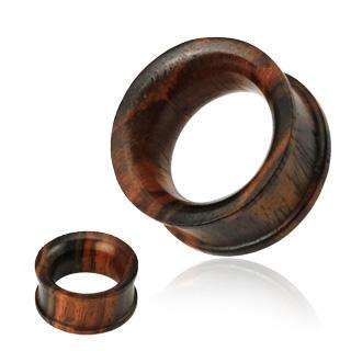 PAIR 2 ORGANIC SONO WOOD HOLLOW EAR PLUGS TUNNELS DOUBLE FLARE 2G 7/8 