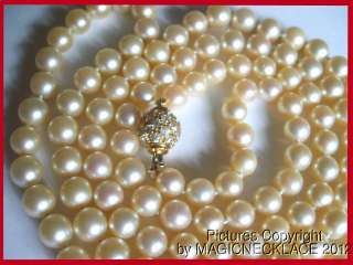 Antique cultured ocean pearls ,7.5 9. mm ,38 18k diamond clasp  