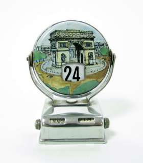 FRENCH MONUMENTS TIN MONTH DATE DAY DESK OLD CALENDAR *  