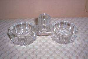 PRESSED GLASS DOUBLE SALT CELLAR w/TOOTHPICK HOLDER~  