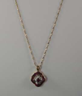 necklace serpentine 14k gold chain 14k gold pendant ruby and diamond 