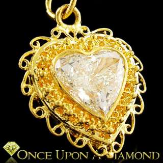   80ct Heart Cut Natural Diamond Solitaire Pendant Necklace 18  