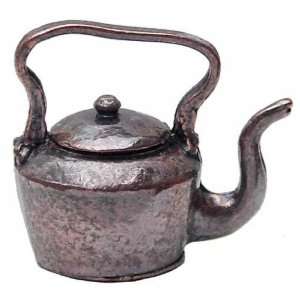    Dollhouse Miniature Pewter Copper Finished Kettle: Toys & Games