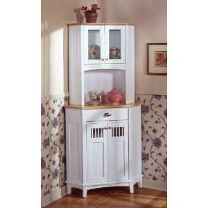    Home Styles Nantucket Corner Buffet and Hutch White