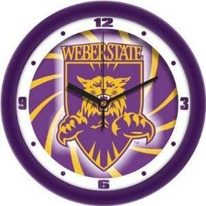 Weber State Wildcats Suntime 12 Dimension Glass Crystal Wall Clock 