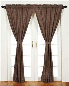 Tan Red and Blue Striped Panel Curtain Set of 2 40x84  