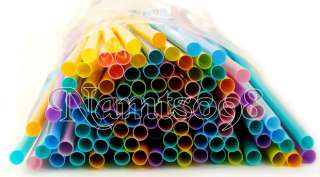 100X Flexible Colorful Drinking Straws/Stick/Sucker/10  