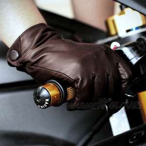 Mens GENUINE LAMBSKIN motorcycle driving leather gloves  