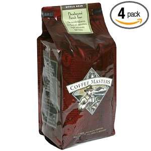  Masters Flavored Coffee, French Toast Decaffeinated, Whole Bean, 12 