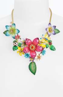 Betsey Johnson Hawaiian Luau Floral Bib Statement Necklace 