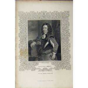  C1850 Portrait Algernon Sidney Steel Engraving Print