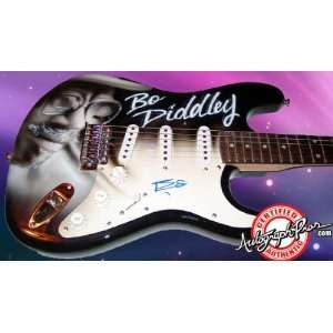 Bo Diddley Autographed Signed Custom Airbrush Guitar PSA/DNA